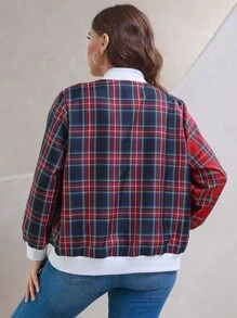 áo khoác kích thước lớn Dây kéo kẻ sọc Sẵn sàng - Nhiều màu - Xem 2