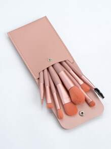 8 piezas Juego de brochas cosméticas multifuncionales mini con bolsa para brochas, juego de brochas, kit de brochas de maquillaje, set de brochas de maquillaje, kit de maquillaje completo, set de brochas de maquillaje, kit de maquillaje completo, kit de brochas, set de brochas de maquillaje, set de regalo de maquillaje - Rosa - Ver 3