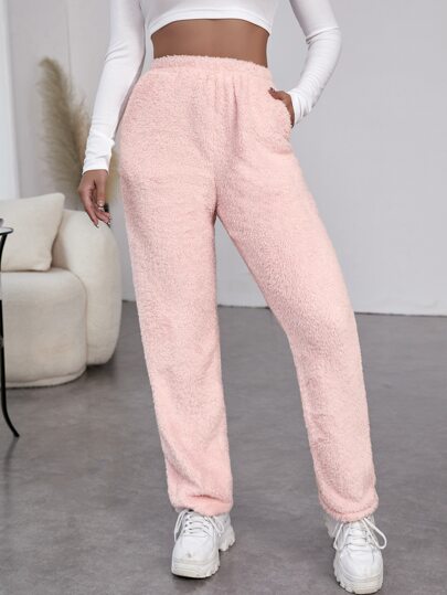 SHEIN SXY Slant Pocket Flannel Pants