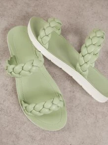 Dép bệt Nữ màu trơn Kỳ nghỉ - Màu xanh Bạc hà - Xem 2