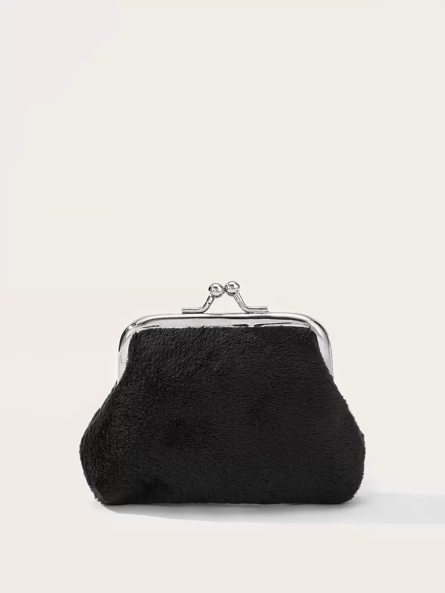 Kiss Lock Purse Lightweight Fashion Money For Anniversary For Birthday Gift For Gift White-Collar Workers For Male For Female Present Gifts For Teachers - Black - View 1