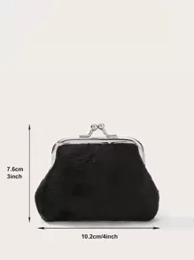 Kiss Lock Purse Lightweight Fashion Money For Anniversary For Birthday Gift For Gift White-Collar Workers For Male For Female Present Gifts For Teachers - Black - View 3