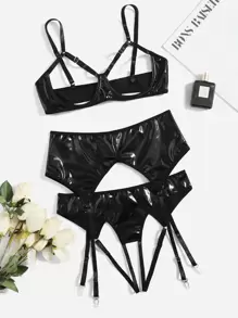 3 miếng lót hỗ trợ bằng thép rỗng PU bộ đồ lót - màu đen - Xem 1