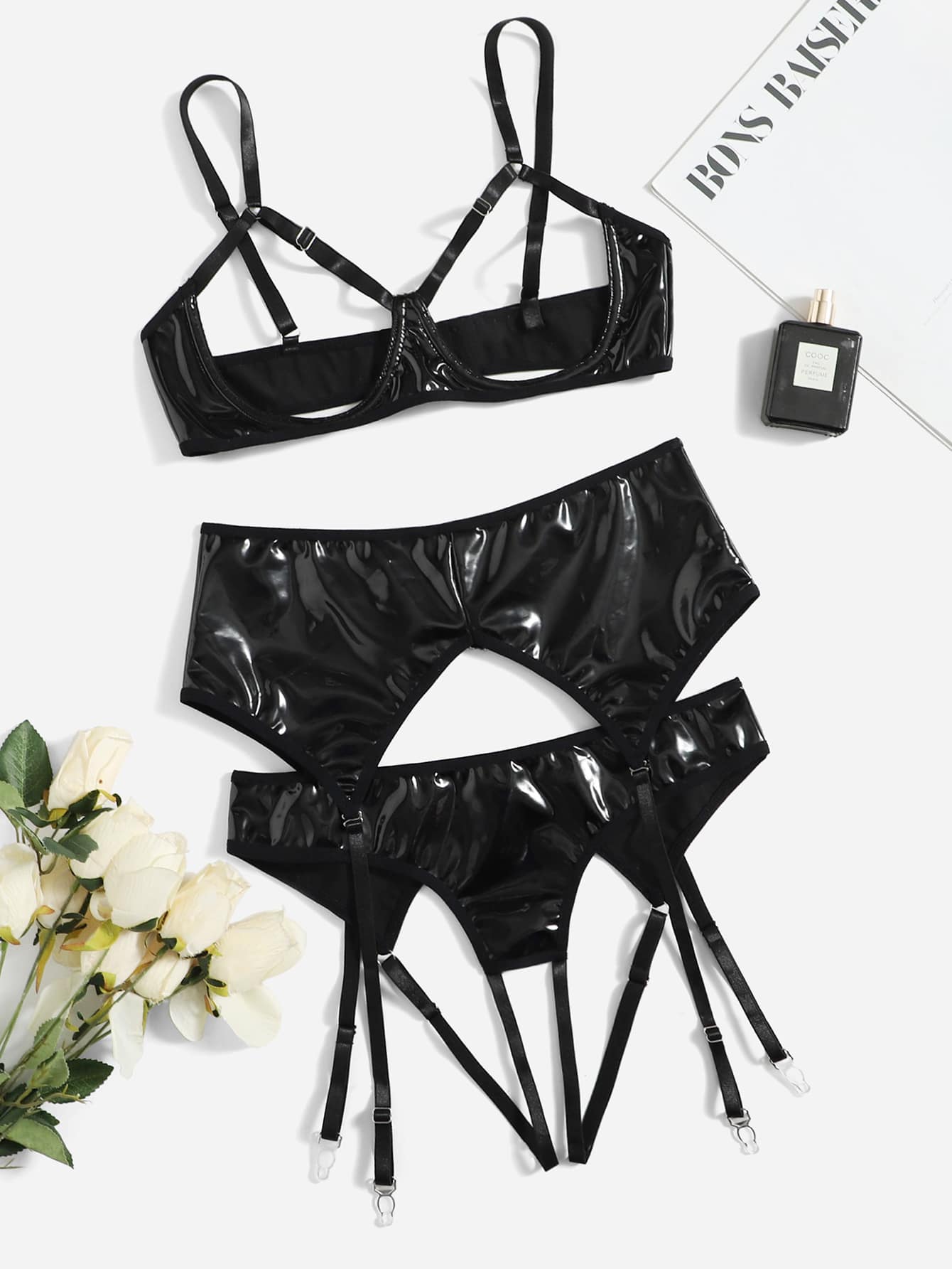 3 miếng lót hỗ trợ bằng thép rỗng PU bộ đồ lót - màu đen - Xem 1