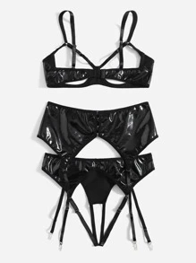 3 miếng lót hỗ trợ bằng thép rỗng PU bộ đồ lót - màu đen - Xem 2