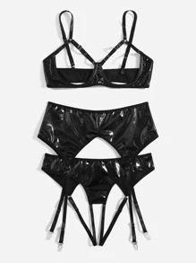 3 miếng lót hỗ trợ bằng thép rỗng PU bộ đồ lót - màu đen - Xem 5