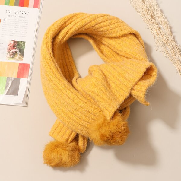 

Pom Pom Decor Scarf, Multicolor
