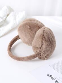 1PC Unisex Solid Color Earmuffs - Soft Plush Ear Warmer, Foldable Ear Muffs, Comfortable Coldproof Earmuffs for Winter Outdoor - Brown - View 2