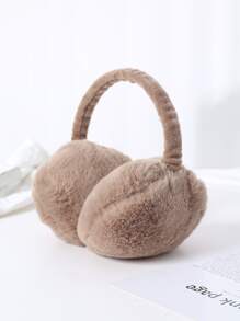 1PC Unisex Solid Color Earmuffs - Soft Plush Ear Warmer, Foldable Ear Muffs, Comfortable Coldproof Earmuffs for Winter Outdoor - Brown - View 4