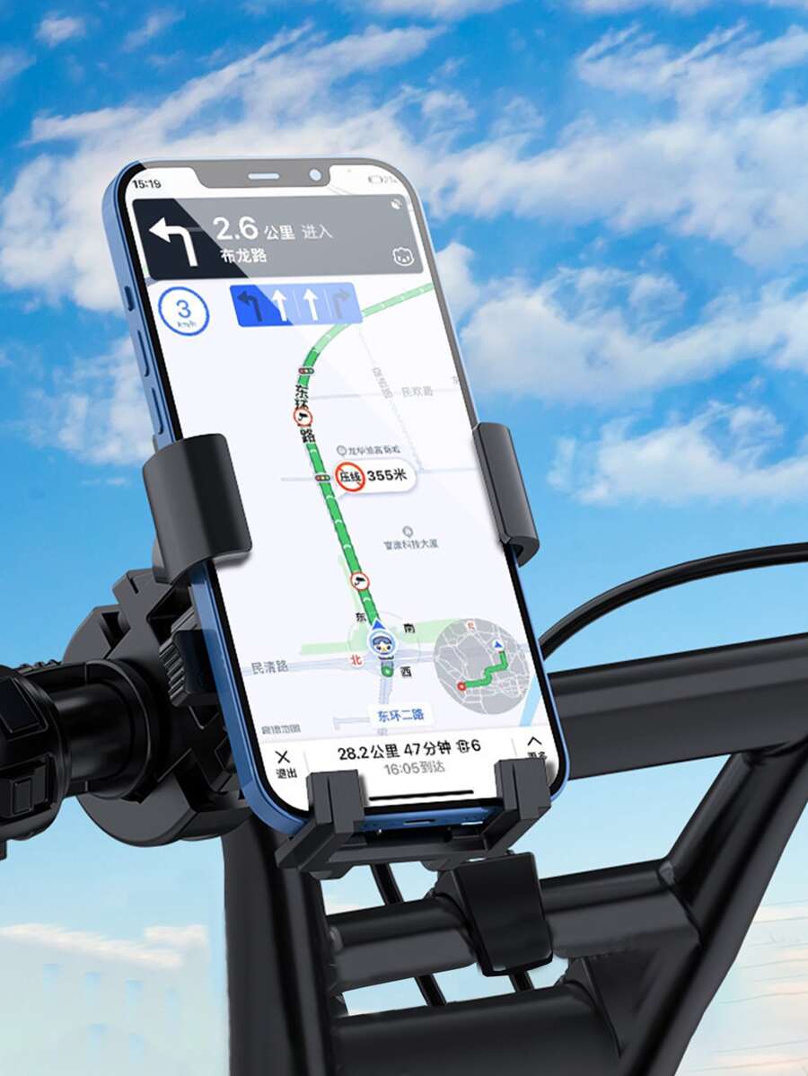 Soporte para teléfono simple motocicleta - Negro - Ver 1