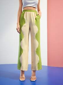 Bea Araza High Waist Two Tone Joggers - Multicolor - View 1