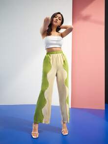 Bea Araza High Waist Two Tone Joggers - Multicolor - View 5