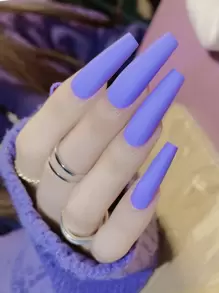 素色假指甲套裝 - 淺灰紫 - 查看 1