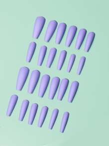 素色假指甲套裝 - 淺灰紫 - 查看 3