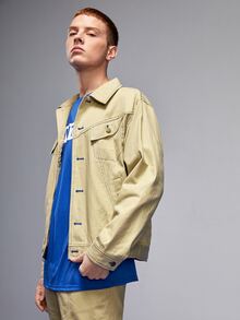 MATEU-S Áo khoác Nam Túi Nút phía trước Đồ họa Giải trí - Màu Khaki - Xem 2