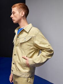 MATEU-S Áo khoác Nam Túi Nút phía trước Đồ họa Giải trí - Màu Khaki - Xem 3