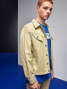 MATEU-S Áo khoác Nam Túi Nút phía trước Đồ họa Giải trí - Màu Khaki - Xem 4