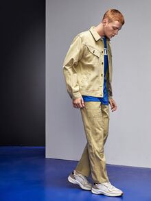 MATEU-S Áo khoác Nam Túi Nút phía trước Đồ họa Giải trí - Màu Khaki - Xem 5