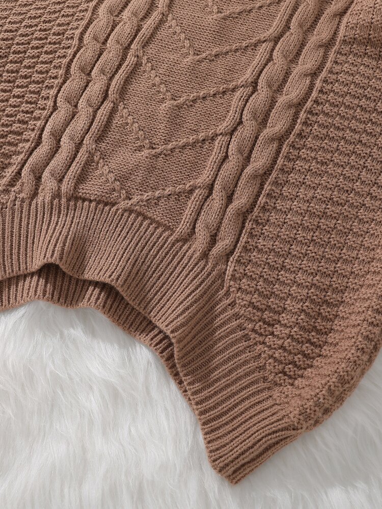 Tween Girl Cable Knit Turtleneck Sweater