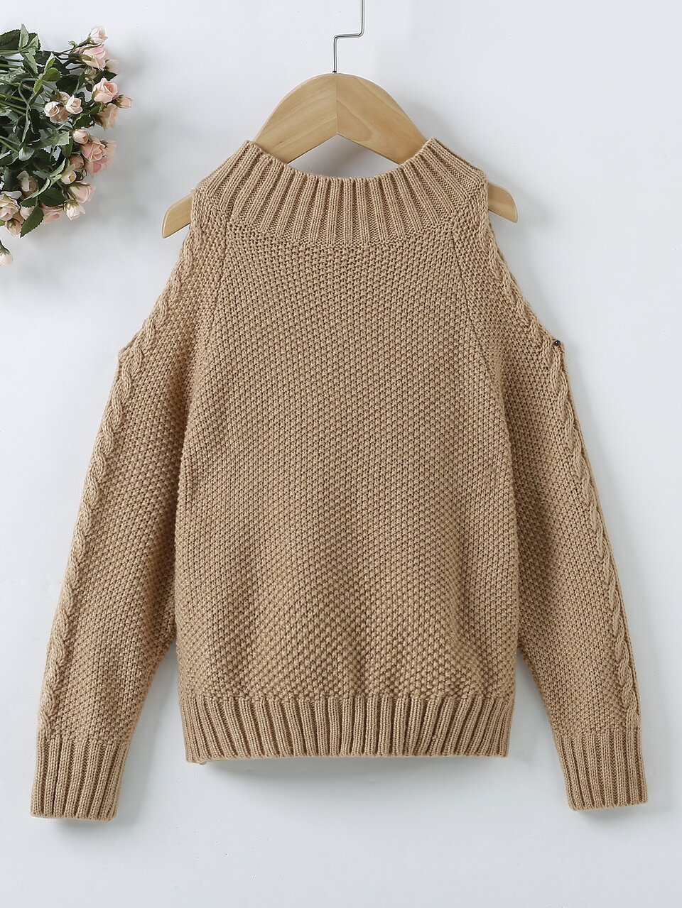 Young Girl Cold Shoulder Sweater