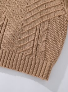 Toddler Girl Cold Shoulder Jumper - Camel - View 4