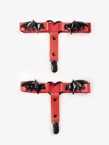 2 cái Bat Wing Trang trí nội thất Garter Belt - Đỏ - Xem 4
