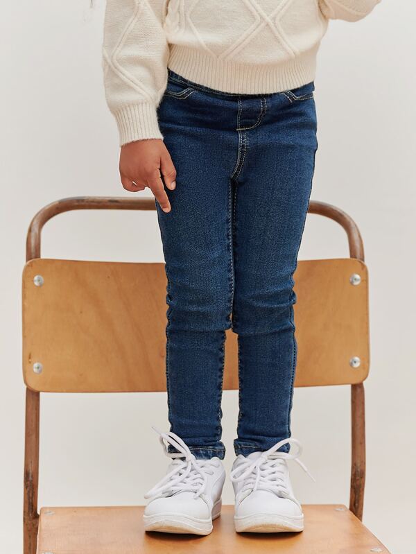 SHEIN Jeans De Cintura Elástica Para Menina
