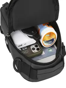 男士字母貼布腰包 - 灰色 - 查看 4