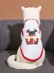 Cartoon Dog Print Pet Tank - Nhiều màu - Xem 1