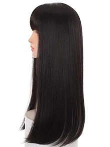 蕾絲前雙色長款直筒帶劉海人造假髮 - 彩色 - 查看 3