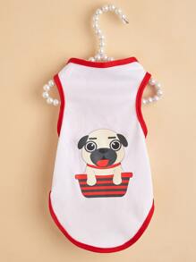 Cartoon Dog Print Pet Tank - Nhiều màu - Xem 2