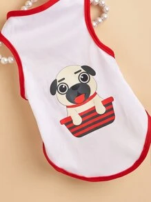 Cartoon Dog Print Pet Tank - Nhiều màu - Xem 4