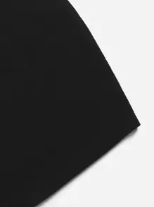 Vestido de punto de color liso con cuello redondo para niñas adolescentes en verano - Negro - Ver 4