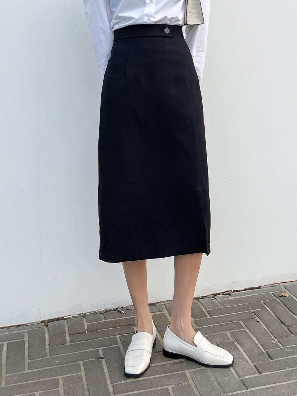 High Waist Split Hem Skirt Summer