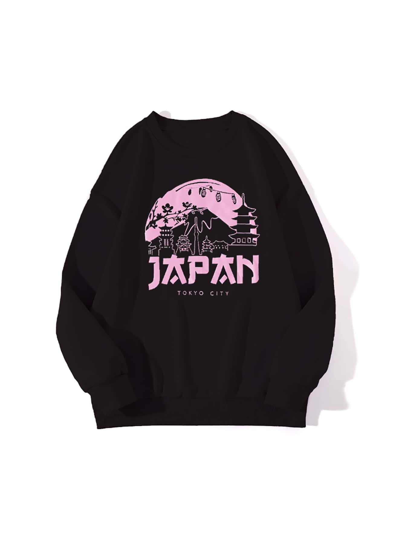 Áo nỉ Plus Size Đồ họa Lá thư Giải trí - màu đen - Xem 1