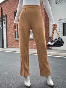 Pantalones de talle alto - Caqui - Ver 3