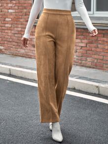 Pantalones de talle alto - Caqui - Ver 4