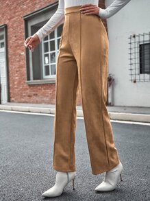 Pantalones de talle alto - Caqui - Ver 6