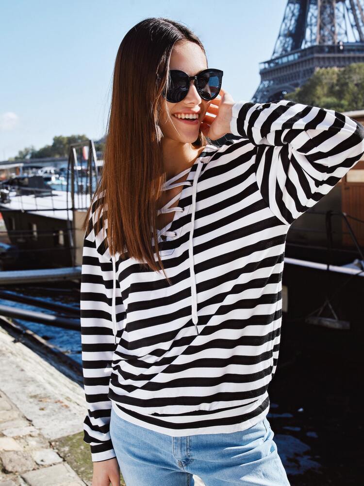 SHEIN Sweatshirt mit Streifen, Band | aktuelle Trends, günstig kaufen |  SHEIN Deutschland