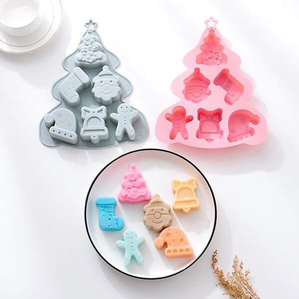 

1pc Christmas Tree Shaped Random Color Candy Mold, Multicolor