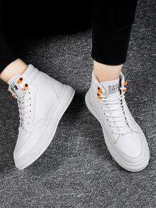 Men High Top Skate Shoes - White - View 1