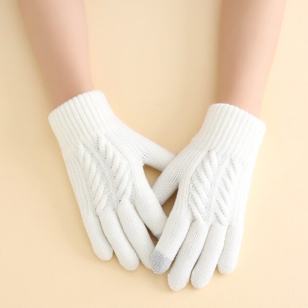 

Men Two Tone Gloves, White