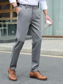 Manfinity Men Slant Pocket Trousers - Grey - View 1