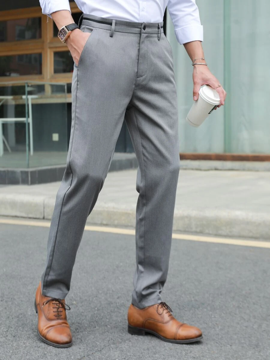 Manfinity Men Slant Pocket Trousers - Grey - View 1