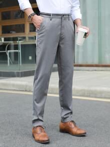 Manfinity Men Slant Pocket Trousers - Grey - View 3