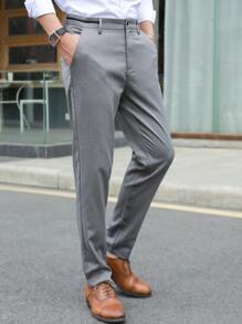 Manfinity Men Slant Pocket Trousers - Grey - View 5