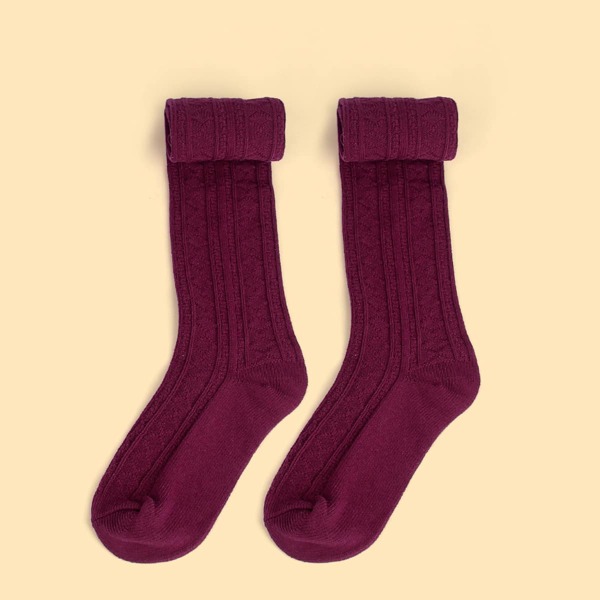 

Solid Over The Knee Socks, Burgundy
