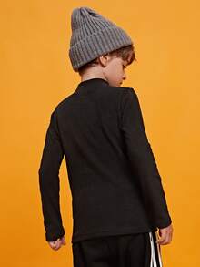 Boys Slogan Graphic Mock Neck Tee - Black - View 2