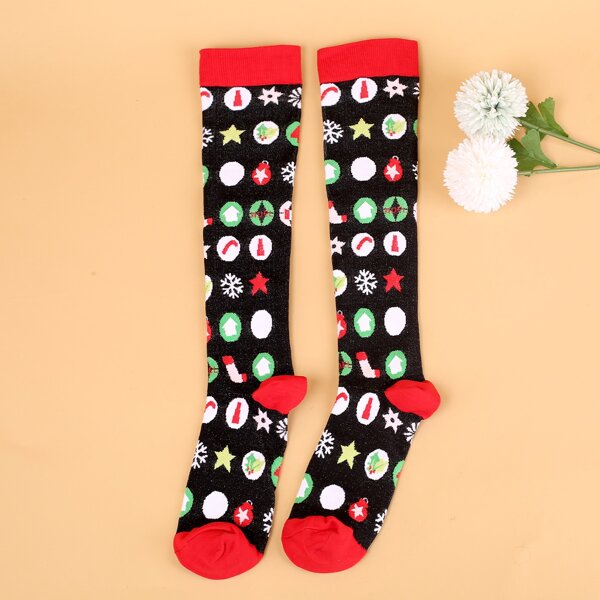 

Star Print Over The Calf Socks, Multicolor