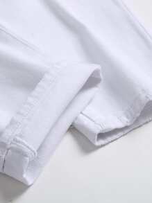 Manfinity Homme Men Ripped Frayed Cat Scratch Jeans - White - View 3